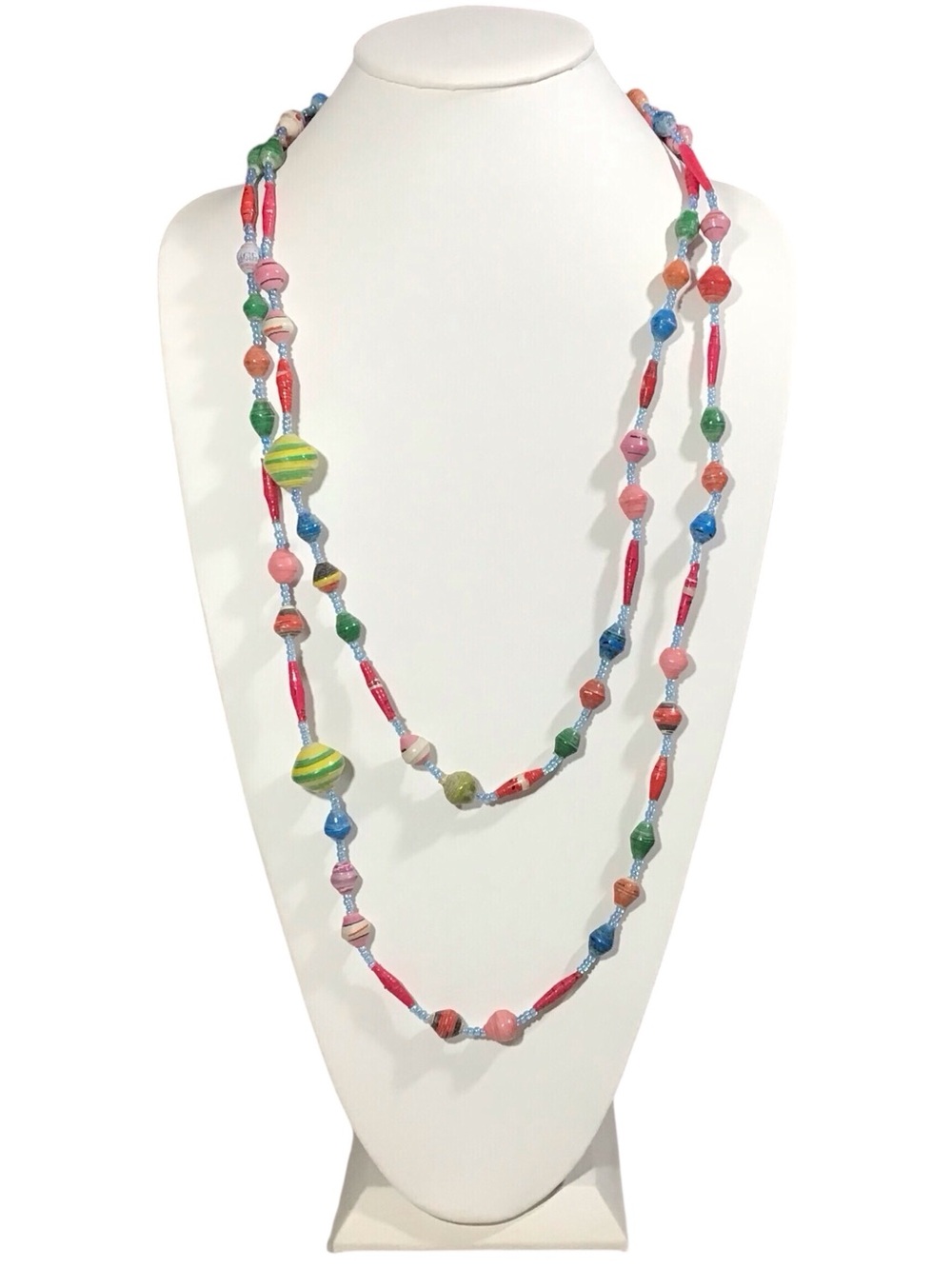 Multi Color Beaded Long Layered Necklace Fashion Jewelry